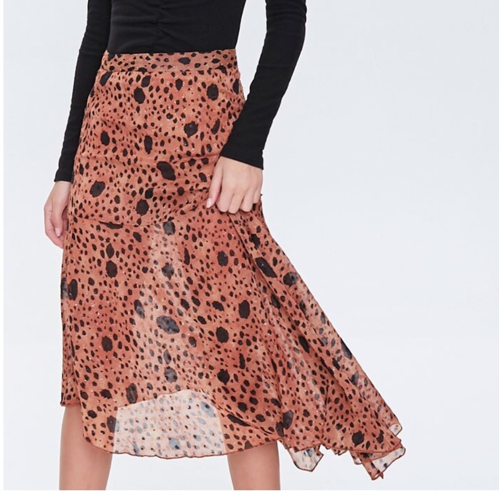Spotted midi skirt